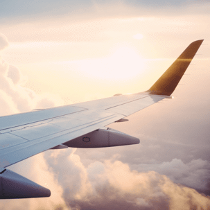 Picture of wing of plane